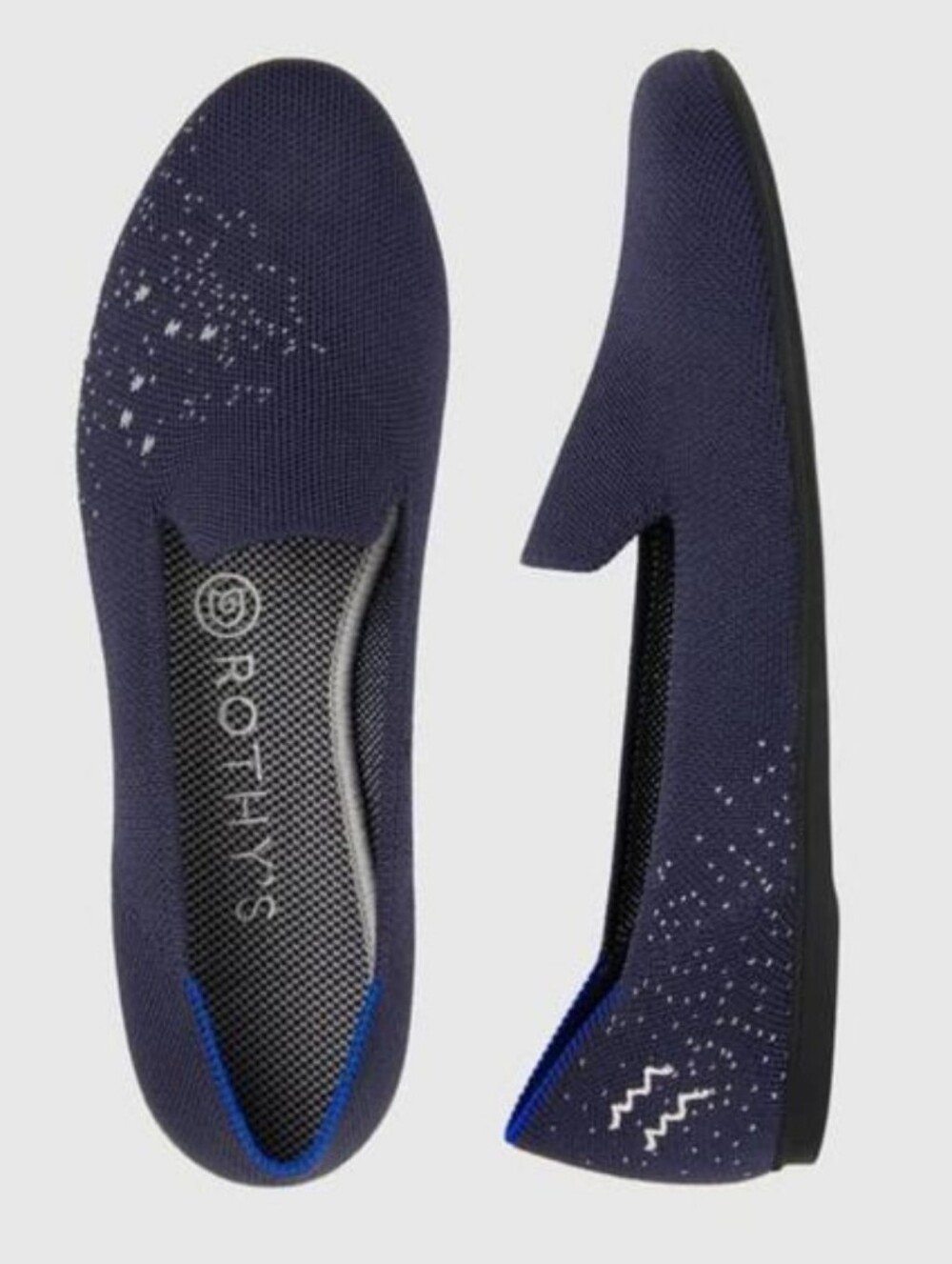 Rothys | Special Edition Zodiac Aquarius Navy Blue Silver Flat Loafer Stars Sz 9